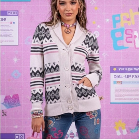 Triple Five Soul Sweaters - Y2K Vintage Triple Five Soul button-down cardigan sweater 100% cotton size S